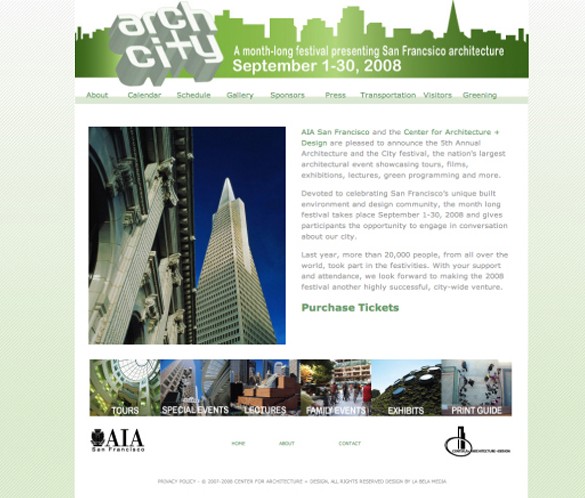 Architecture and the City Website 2007
