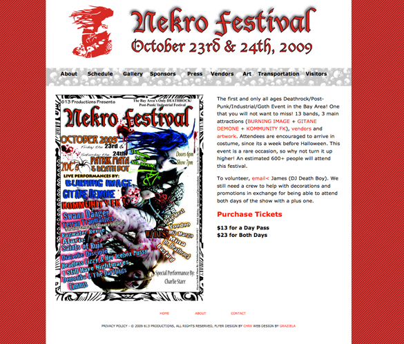 Nekkro Festival Website thumb