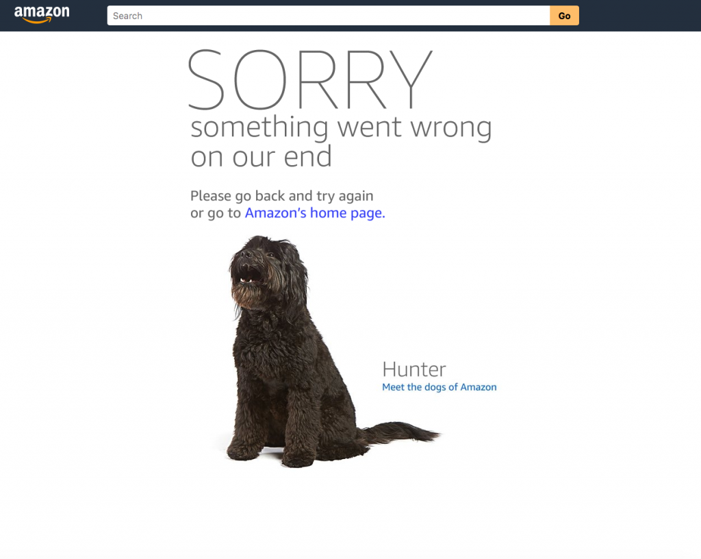 Amazon Error 404 page