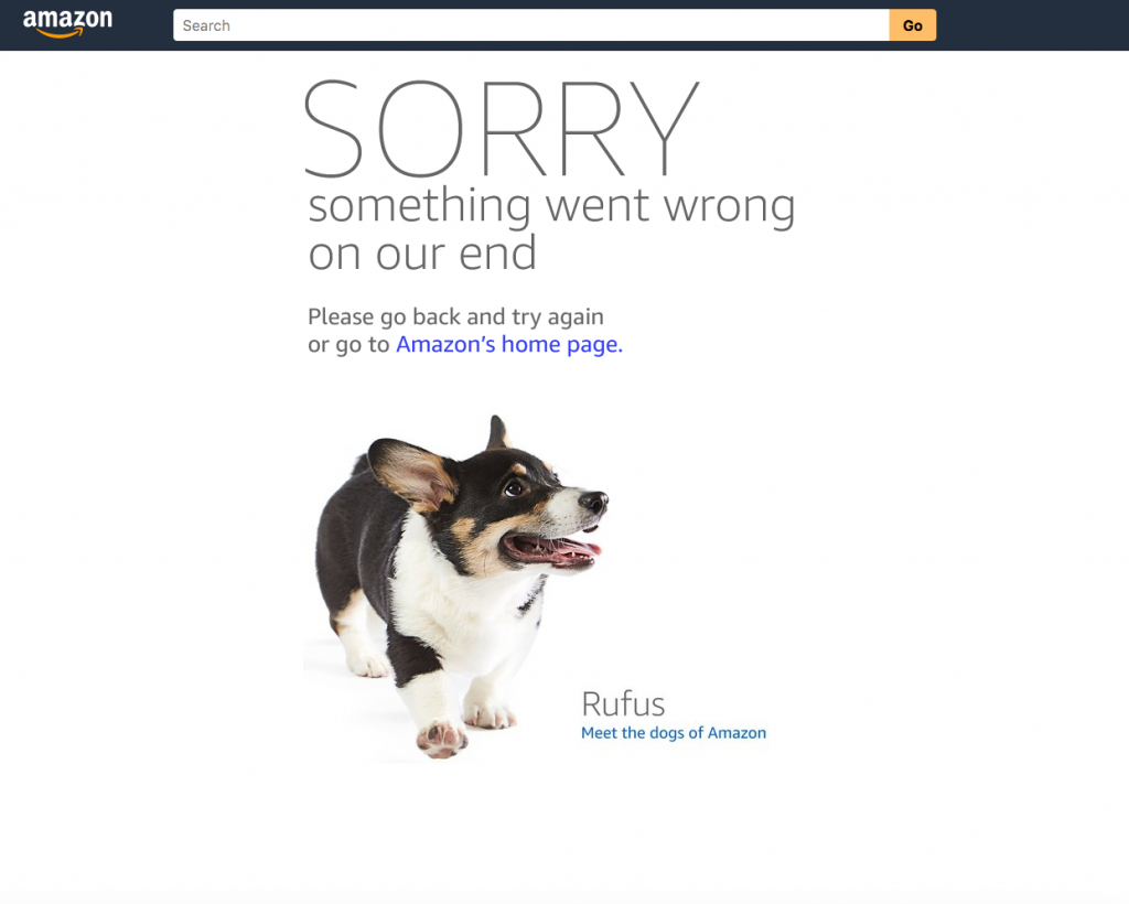 Amazon Error 404 page